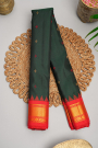 Gadwal Silk Bottle Green Saree
