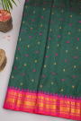 Gadwal Silk Bottle Green Saree