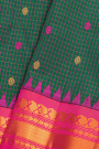 Gadwal Silk Bottle Green Saree