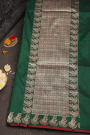 Banarasi Kathan Silk Bottle Green Saree