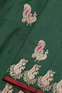 Banarasi Kathan Silk Bottle Green Saree