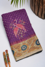 Bandhani Tussar Purple Saree
