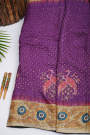 Bandhani Tussar Purple Saree