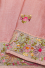 Designer Tussar Light Pink Saree
