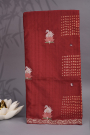 Designer Tussar Maroon Saree