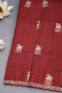 Designer Tussar Maroon Saree