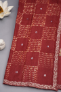 Designer Tussar Maroon Saree