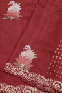 Designer Tussar Maroon Saree