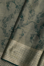 Mysore Crepe Bottle Green Saree