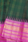 Gadwal Silk Bottle Green Saree