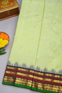 Gadwal Silk Pista Green Saree