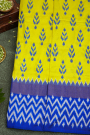 Ikkat Silk Yellow Saree