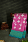 Ikkat Silk Pink Saree