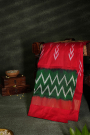 Ikkat Silk Red Saree