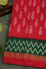 Ikkat Silk Red Saree
