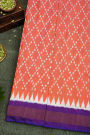 Ikkat Silk Peach Saree