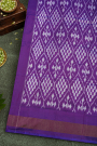 Ikkat Silk Peach Saree