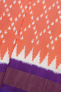 Ikkat Silk Peach Saree