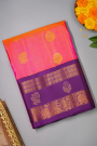 Gadwal Silk Peach Saree